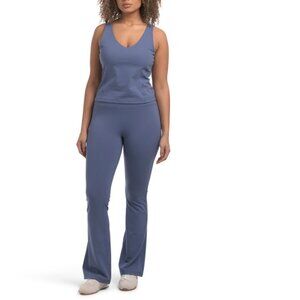 YOGALICIOUS denim 2pc Butter Technology Aura Tank And Flare Leg Pants Set